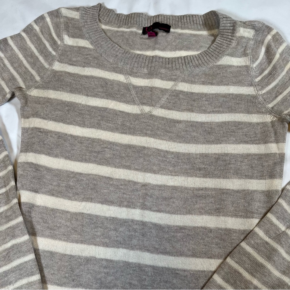 Vintage Grey Striped Knit Sweater Y2K Grunge Bella Swan Women’s XS Slim